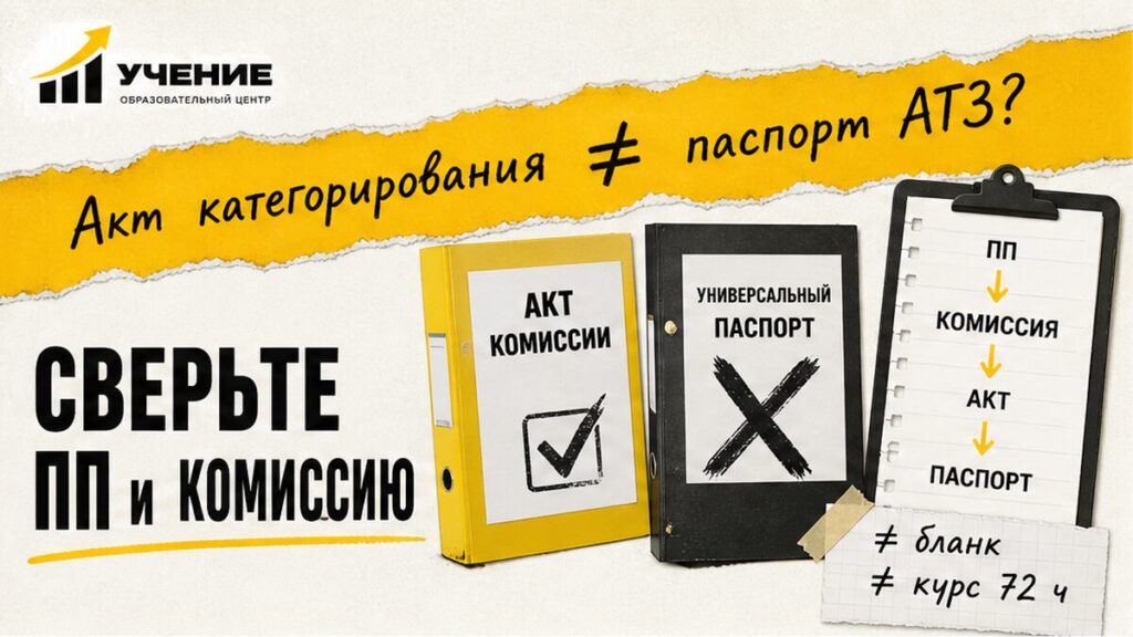 Обложка УЧЕНИЕ: акт категорирования объекта АТЗ нельзя заменить скачанным паспортом безопасности