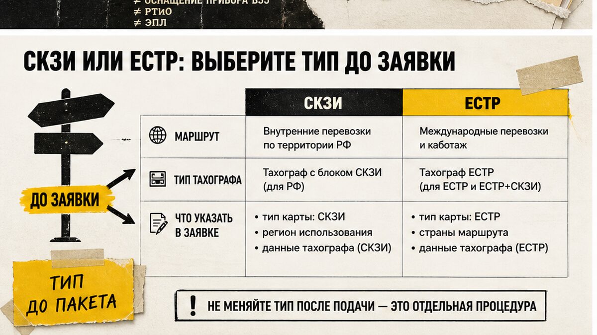 Сравнение СКЗИ и ЕСТР: какой тип карты водителя выбрать до заявки