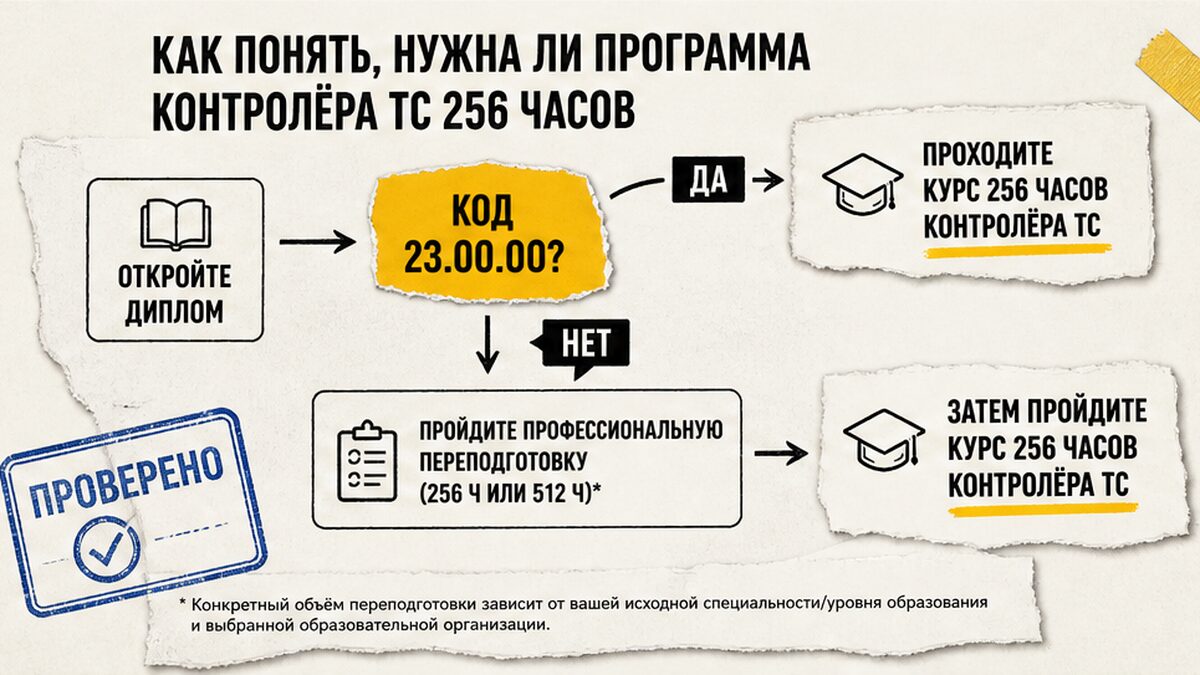 Схема: как понять, нужна ли программа контролёра ТС 256 часов