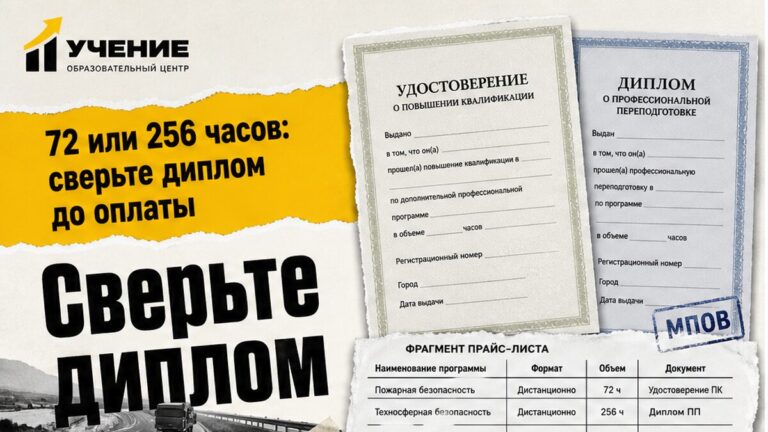 Обучение инструктора автошколы: ПК 72 ч