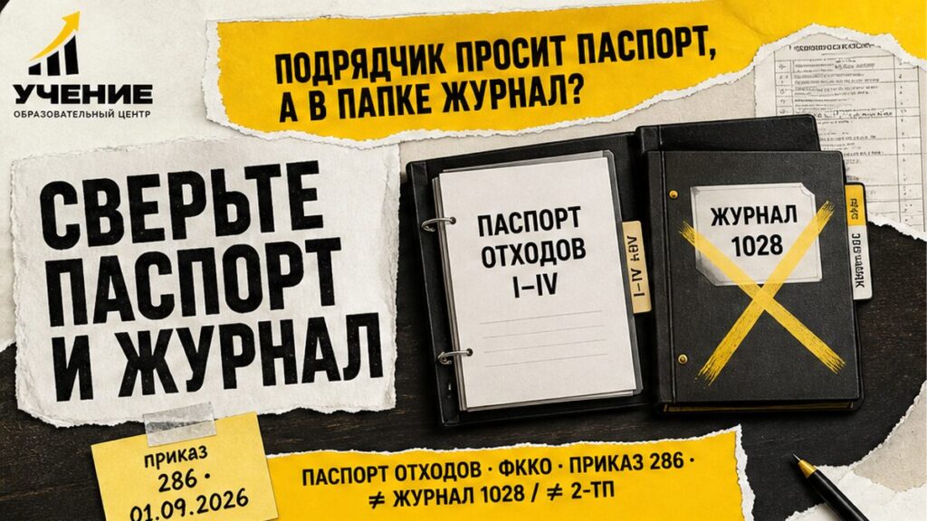 Обложка: паспорт отходов I–IV классов опасности — чек-лист оформления и отличие от журнала учёта