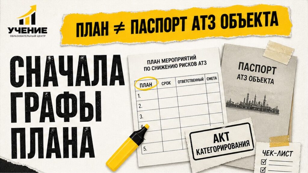 Обложка: план мероприятий по АТЗ объекта — не путать с паспортом и актом категорирования