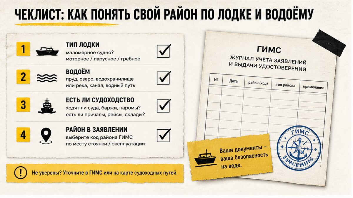 Чеклист: как понять свой район плавания по лодке и водоёму