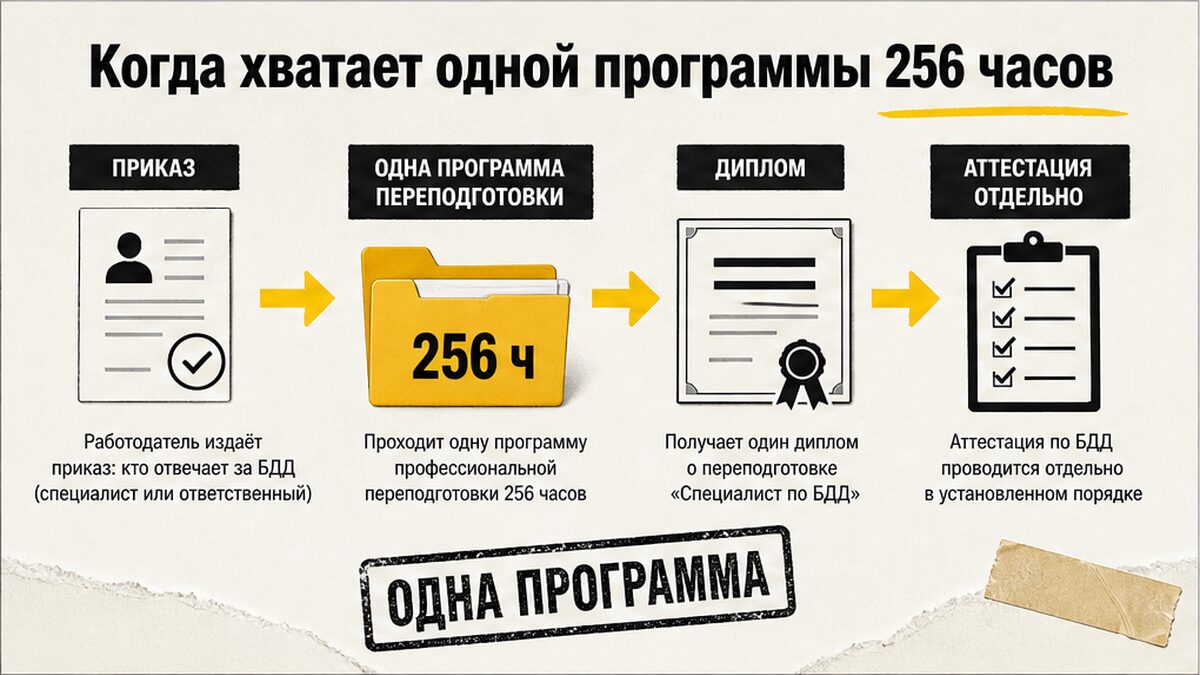 Схема: когда хватает одной программы 256 часов для специалиста/ответственного