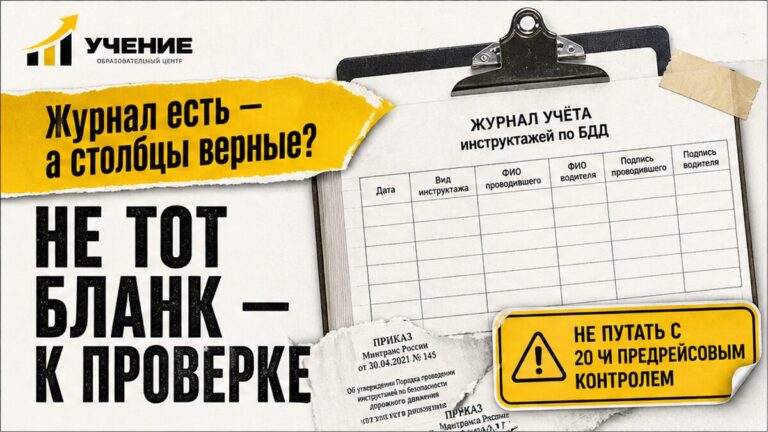 Журнал инструктажей по БДД: чек-лист