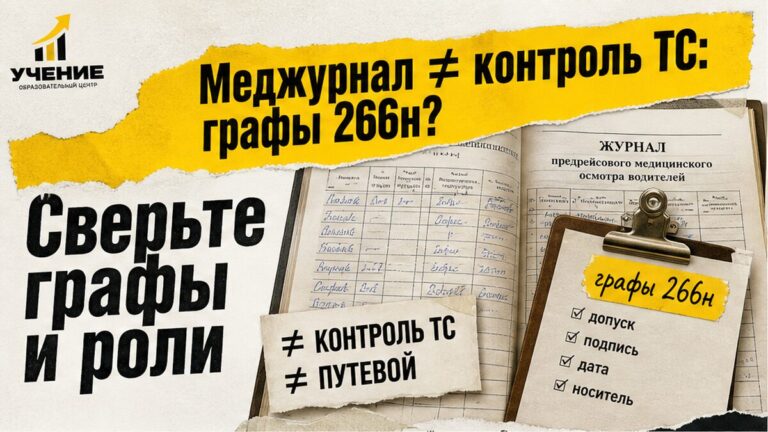 Журнал предрейсового медосмотра: чек-лист