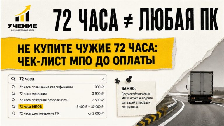 Как выбрать курс МПО 72 ч инструктору
